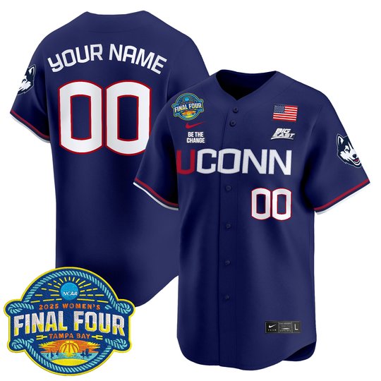 UConn Huskies 2025 Big Eat Women's Final Four Patch Vapor Baseball Custom Jersey - All Stitched