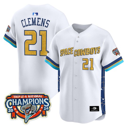 Sugar Land Space Cowboys Championship Patch Vapor Premier Limited Jersey - Stitched