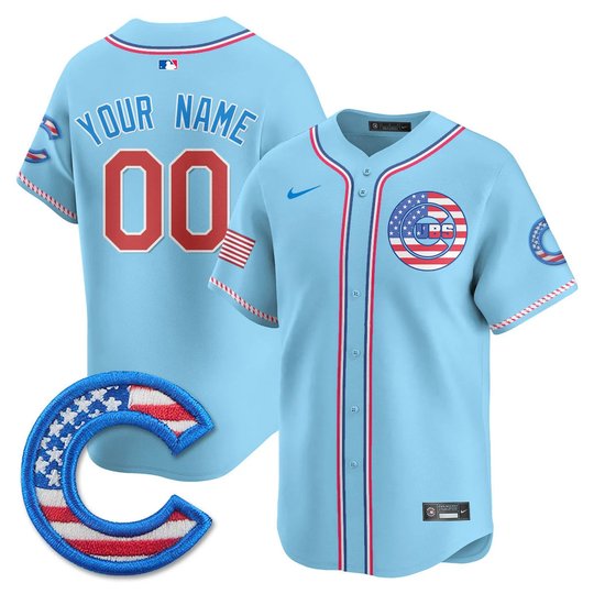 Chicago Cubs 2025 Fourth of July Vapor Premier Limited Custom Jersey - All Stitched