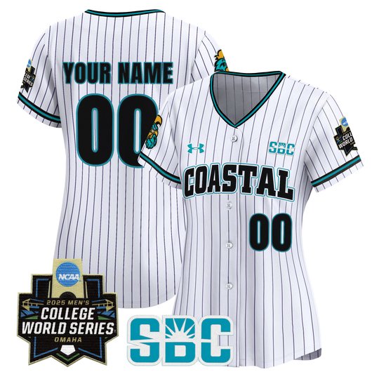 Coastal Carolina Chanticleers 2025 World Series Vapor Premier Limited Custom Jersey - All Stitched