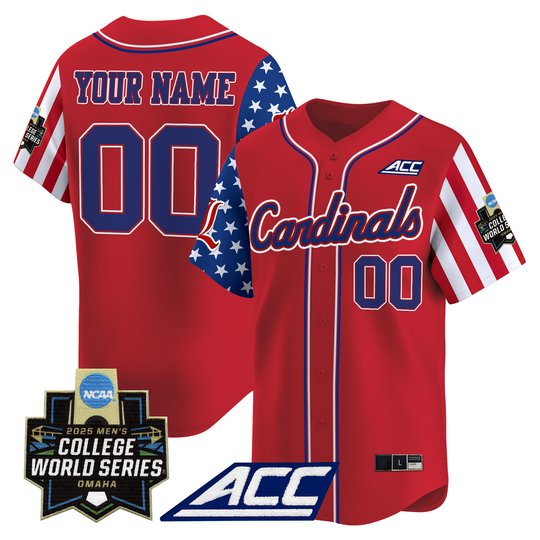 Louisville Cardinals 2025 Independence Day Vapor Premier Limited Custom Jersey - World Series Patch - All Stitched