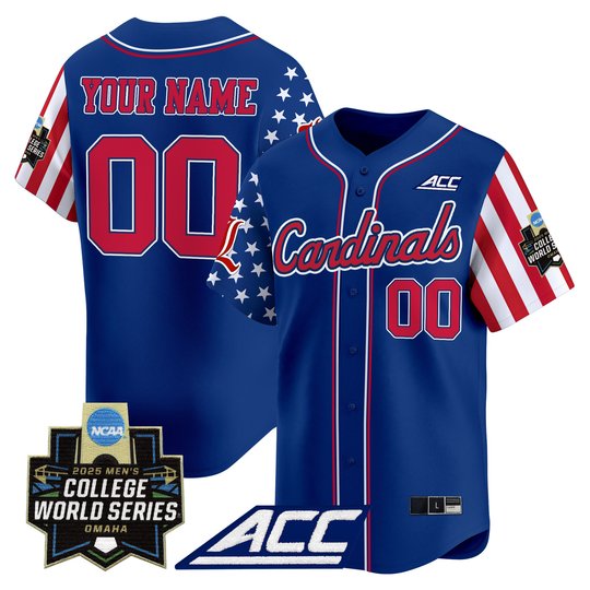 Louisville Cardinals 2025 Independence Day Vapor Premier Limited Custom Jersey - World Series Patch - All Stitched