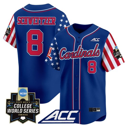 Men's Louisville Cardinals 2025 Independence Day Vapor Premier Limited Jersey - World Series Patch - All Stitched