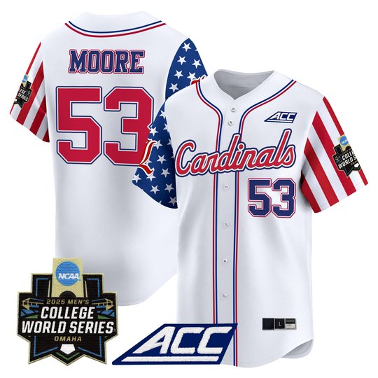 Men's Louisville Cardinals 2025 Independence Day Vapor Premier Limited Jersey - World Series Patch - All Stitched