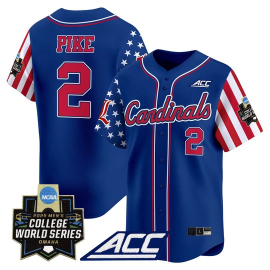 Men's Louisville Cardinals 2025 Independence Day Vapor Premier Limited Jersey - World Series Patch - All Stitched