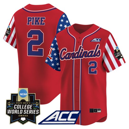 Men's Louisville Cardinals 2025 Independence Day Vapor Premier Limited Jersey - World Series Patch - All Stitched