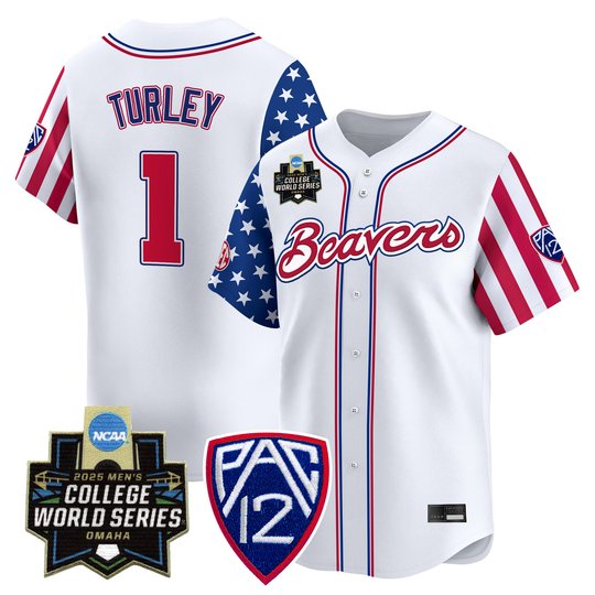 Men's Oregon State Beavers 2025 Independence Day Vapor Premier Limited Jersey - World Series Patch - All Stitched