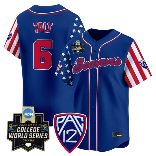 Men's Oregon State Beavers 2025 Independence Day Vapor Premier Limited Jersey - World Series Patch - All Stitched