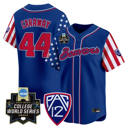 Men's Oregon State Beavers 2025 Independence Day Vapor Premier Limited Jersey - World Series Patch - All Stitched