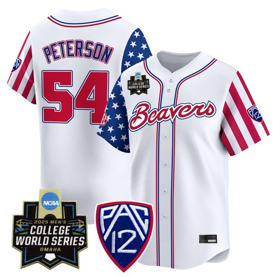 Men's Oregon State Beavers 2025 Independence Day Vapor Premier Limited Jersey - World Series Patch - All Stitched