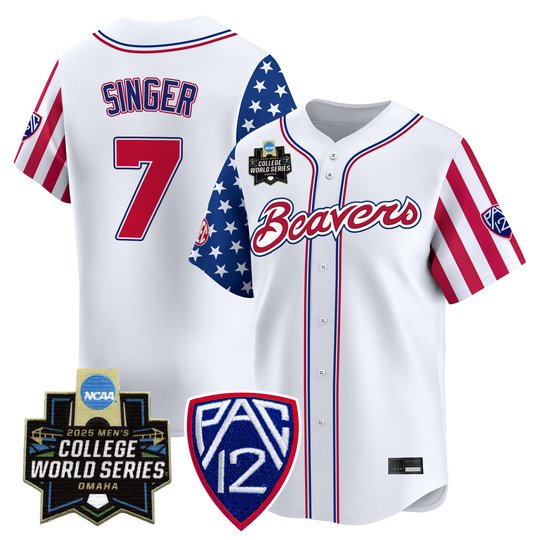 Men's Oregon State Beavers 2025 Independence Day Vapor Premier Limited Jersey - World Series Patch - All Stitched