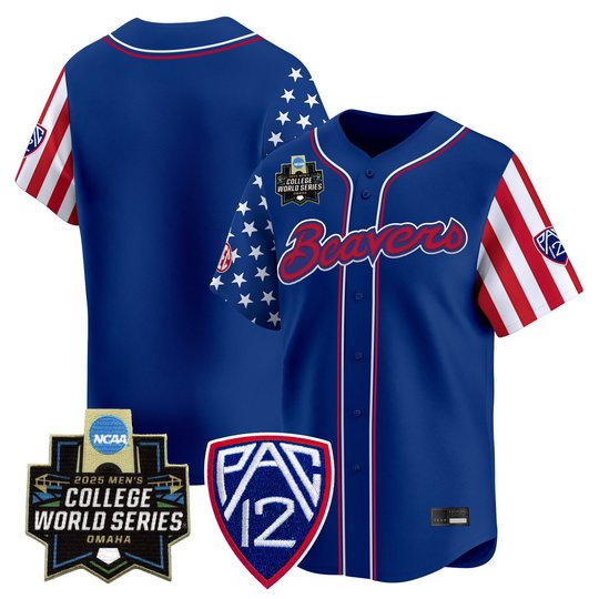 Men's Oregon State Beavers 2025 Independence Day Vapor Premier Limited Jersey - World Series Patch - All Stitched