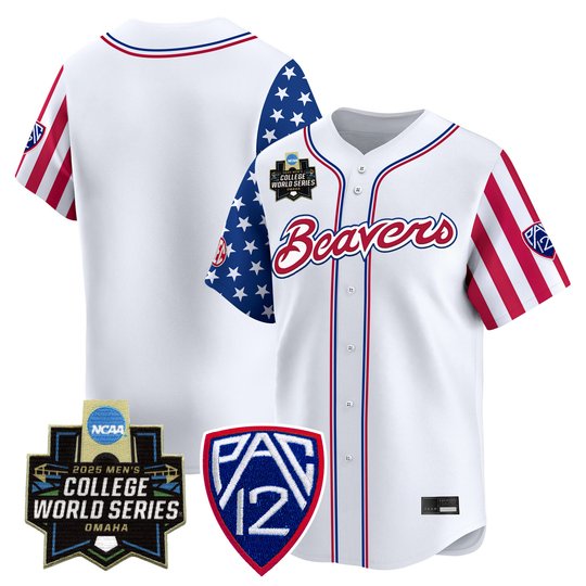 Men's Oregon State Beavers 2025 Independence Day Vapor Premier Limited Jersey - World Series Patch - All Stitched