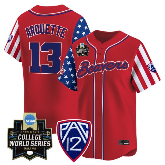 Men's Oregon State Beavers 2025 Independence Day Vapor Premier Limited Jersey - World Series Patch - All Stitched