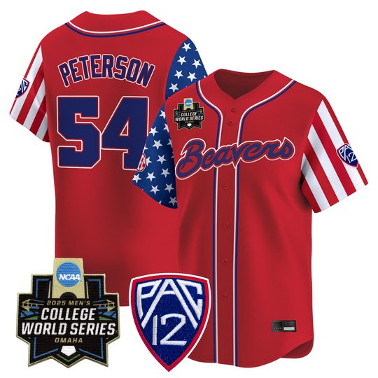 Men's Oregon State Beavers 2025 Independence Day Vapor Premier Limited Jersey - World Series Patch - All Stitched