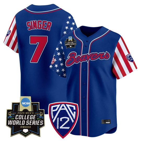 Men's Oregon State Beavers 2025 Independence Day Vapor Premier Limited Jersey - World Series Patch - All Stitched