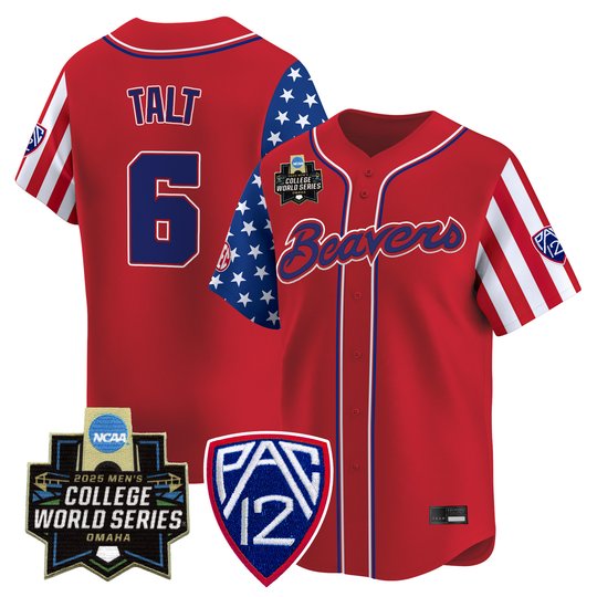 Men's Oregon State Beavers 2025 Independence Day Vapor Premier Limited Jersey - World Series Patch - All Stitched
