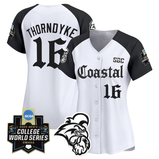 Women's Coastal Carolina Chanticleers 2025 World Series 'Gothic Coastline Edition' Vapor Premier Limited Jersey - All Stitched