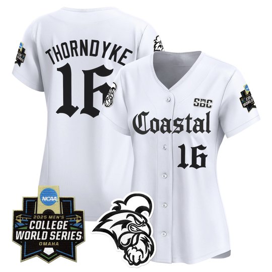 Women's Coastal Carolina Chanticleers 2025 World Series 'Gothic Coastline Edition' Vapor Premier Limited Jersey - All Stitched