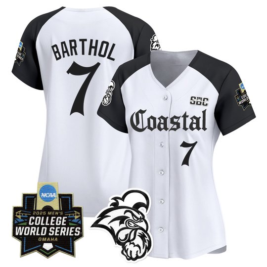 Women's Coastal Carolina Chanticleers 2025 World Series 'Gothic Coastline Edition' Vapor Premier Limited Jersey - All Stitched