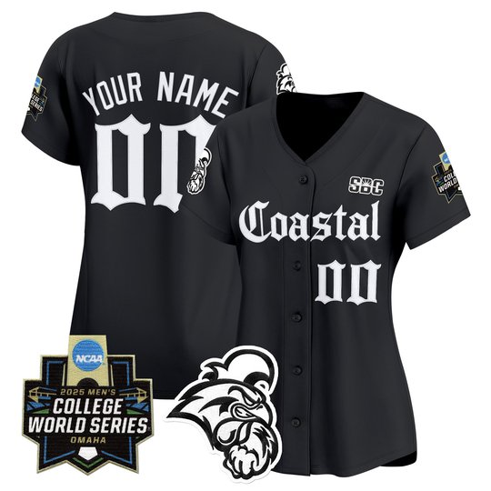 Coastal Carolina Chanticleers 2025 World Series 'Gothic Coastline Edition' Vapor Premier Limited Custom Jersey - All Stitched