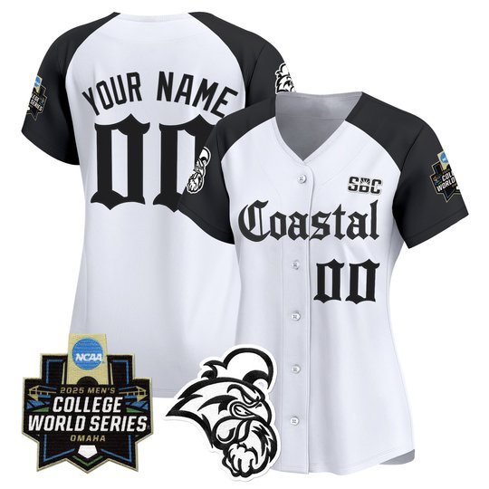 Coastal Carolina Chanticleers 2025 World Series 'Gothic Coastline Edition' Vapor Premier Limited Custom Jersey - All Stitched