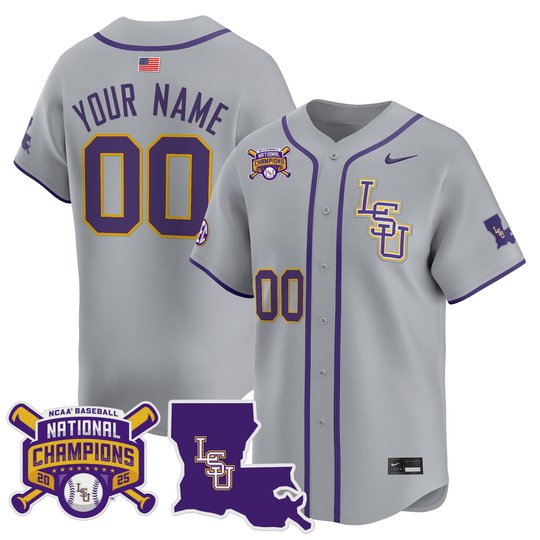 LSU Tigers 2025 College World Series Champions Vapor Premier Limited Custom Jersey - All Stitched