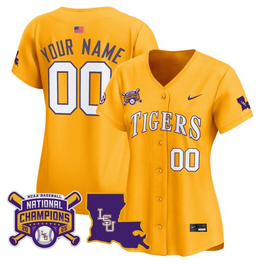 LSU Tigers 2025 College World Series Champions Vapor Premier Limited Custom Jersey - All Stitched