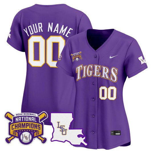 LSU Tigers 2025 College World Series Champions Vapor Premier Limited Custom Jersey - All Stitched
