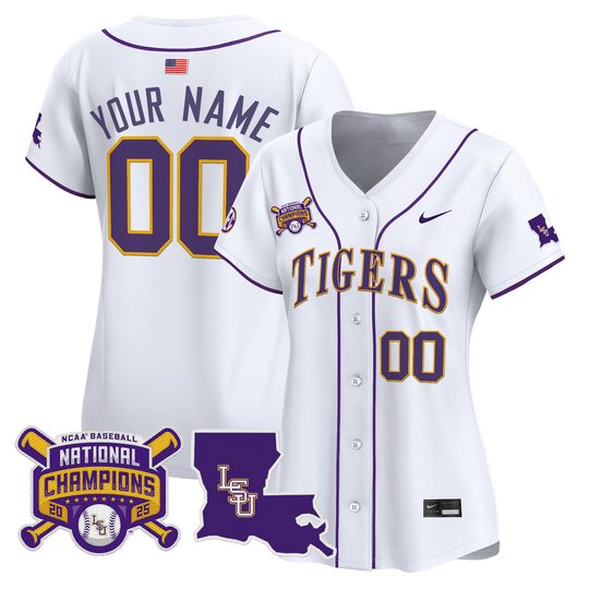 LSU Tigers 2025 College World Series Champions Vapor Premier Limited Custom Jersey - All Stitched