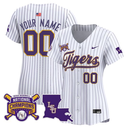 LSU Tigers 2025 College World Series Champions Vapor Premier Limited Custom Jersey - All Stitched