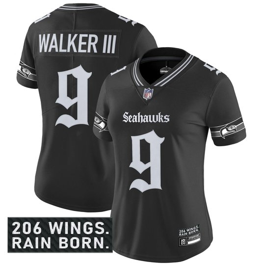 Women's Seattle Seahawks 'Gothic Rain City Shadows Edition' Vapor Limited Jersey - All Stitched