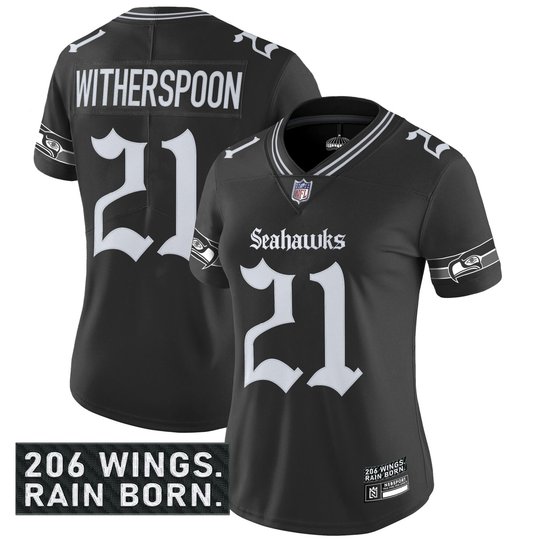 Women's Seattle Seahawks 'Gothic Rain City Shadows Edition' Vapor Limited Jersey - All Stitched