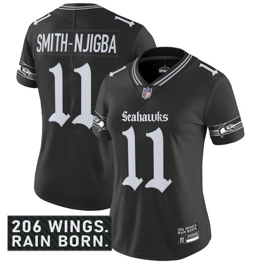 Women's Seattle Seahawks 'Gothic Rain City Shadows Edition' Vapor Limited Jersey - All Stitched