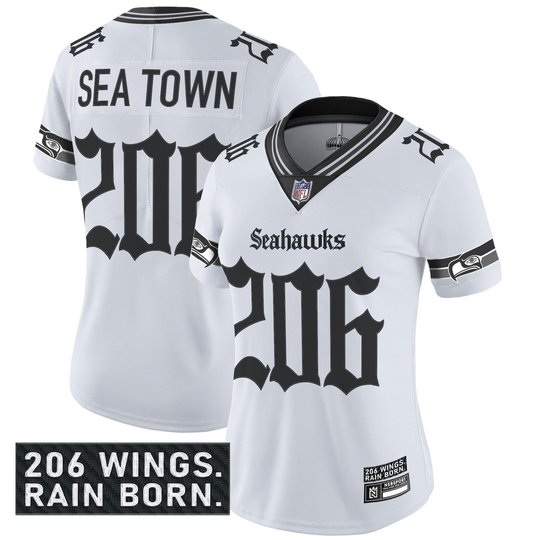 Women's Seattle Seahawks 'Gothic Rain City Shadows Edition' Vapor Limited Jersey - All Stitched