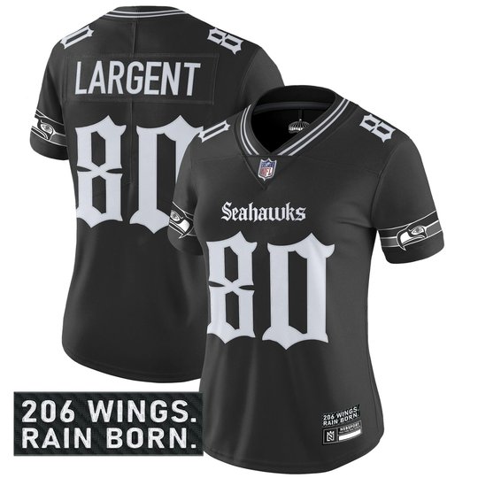 Women's Seattle Seahawks 'Gothic Rain City Shadows Edition' Vapor Limited Jersey - All Stitched