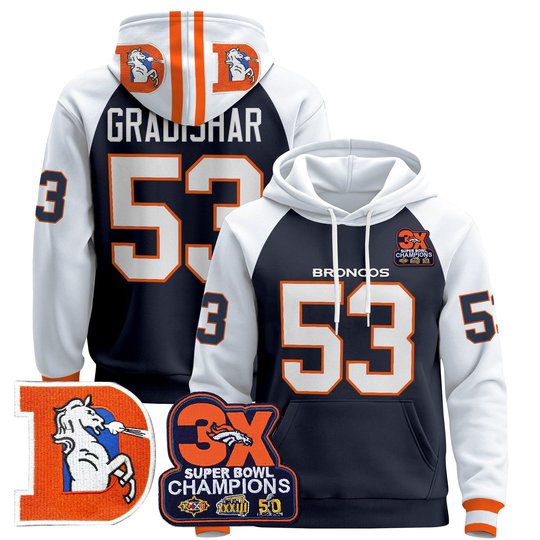 Men's Denver Broncos Throwback Premium Pullover Hoodie - All Stitched