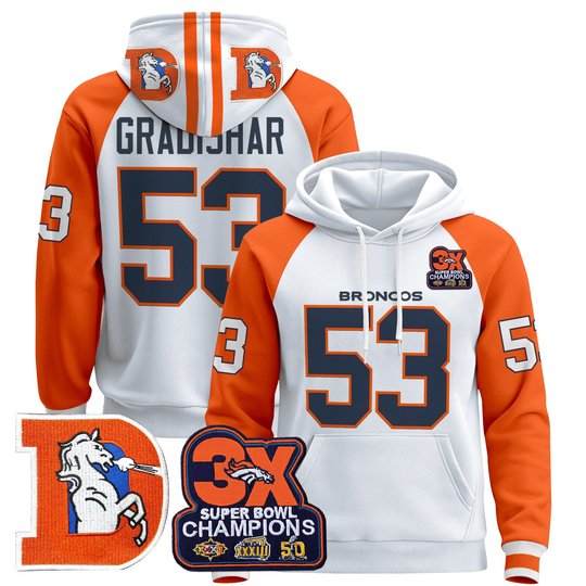 Men's Denver Broncos Throwback Premium Pullover Hoodie - All Stitched