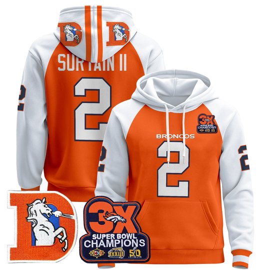 Men's Denver Broncos Throwback Premium Pullover Hoodie - All Stitched