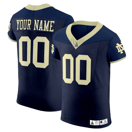 Notre Dame Fighting Navy Custom Vapor Elite Jersey - All Stitched