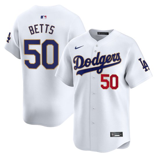 Men's Los Angeles Dodgers Gold Trim Vapor Premier Limited Jersey - All Stitched