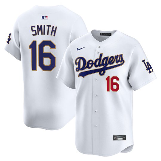 Men's Los Angeles Dodgers Gold Trim Vapor Premier Limited Jersey - All Stitched