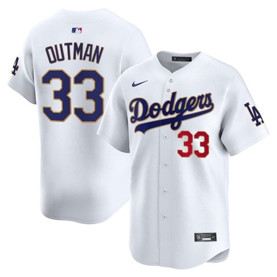 Men's Los Angeles Dodgers Gold Trim Vapor Premier Limited Jersey - All Stitched