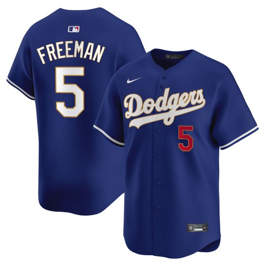 Men's Los Angeles Dodgers Gold Trim Vapor Premier Limited Jersey - All Stitched