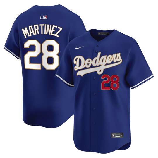 Men's Los Angeles Dodgers Gold Trim Vapor Premier Limited Jersey - All Stitched