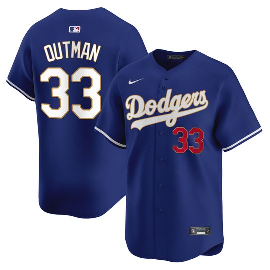 Men's Los Angeles Dodgers Gold Trim Vapor Premier Limited Jersey - All Stitched