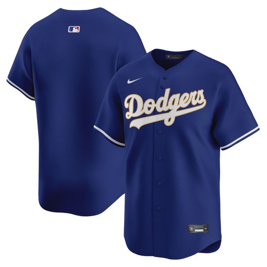 Men's Los Angeles Dodgers Gold Trim Vapor Premier Limited Jersey - All Stitched
