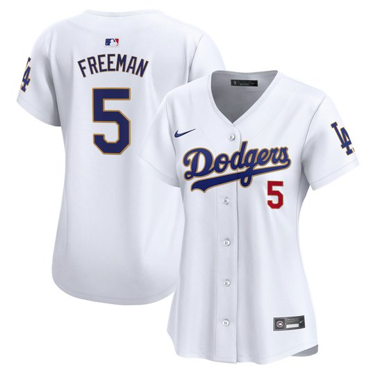 Women's Dodgers Gold Trim Vapor Premier Limited Jersey - All Stitched