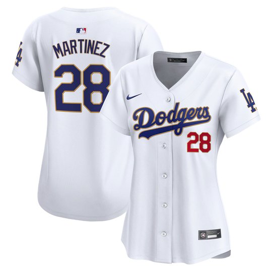Women's Dodgers Gold Trim Vapor Premier Limited Jersey - All Stitched