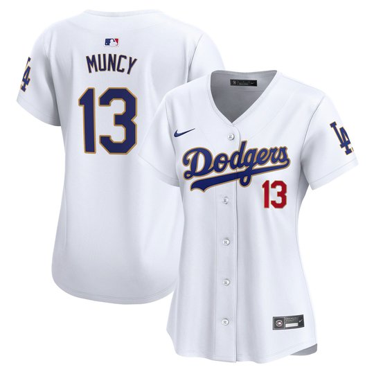 Women's Dodgers Gold Trim Vapor Premier Limited Jersey - All Stitched